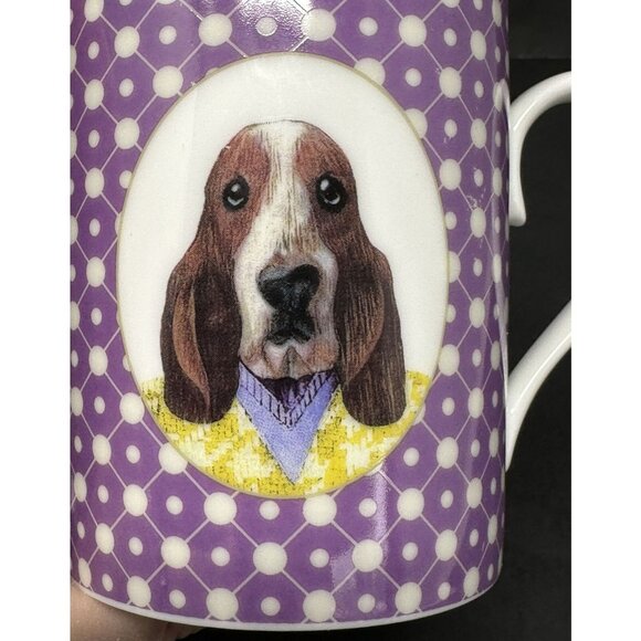 MEDARD DE NOBLAT UNE VIE DE CHIEN Basset Hound Mugs Cups 8 oz Set of 2 Limoges - Picture 9 of 9